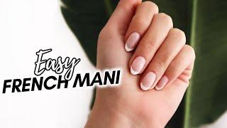 EASY French Manicure for Beginners! GEL AT HOME!! | Bougie on a Budget