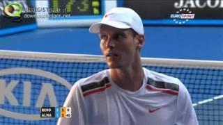 Nicolas Almagro hits Tomas Berdych - Australian Open 2012