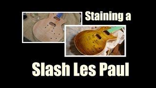 Slash Les Paul guitar stain tutorial with Keda Dyes Luthier Project afd BigDGuitars