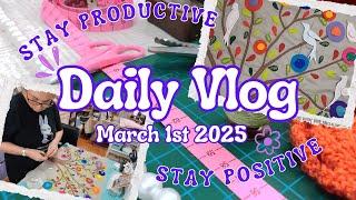 Darvanalee Designs Studio Daily Craft Vlog |Slow Stitching Saturday Birdsville Cushion (Mar 1, 2025)