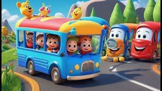 Wheels Go Round in the City | Busy Street Rhyme Toddlers | Vehicle Song for Kids with Cars and Buses