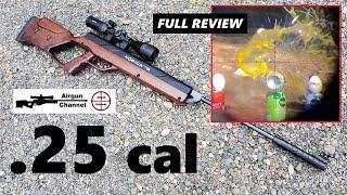 NORICA .25 Omnia ZRS Review (ZERO RECOIL) Break Barrel Air Rifle with Wood  Stock