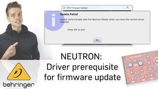 NEUTRON: Driver Prerequisite for Firmware Update