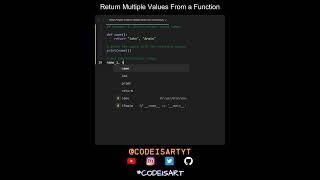 Return Multiple Values From a Function in Python | Python Examples | Python Coding Tutorial