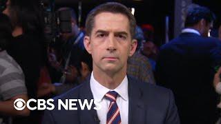 Sen. Tom Cotton reacts to Jan. 6 question at VP debate