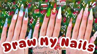 ⋆.˚ SUBSCRIBERS DRAW MY CHRISTMAS NAILS  Episode 4 ️˚.⋆