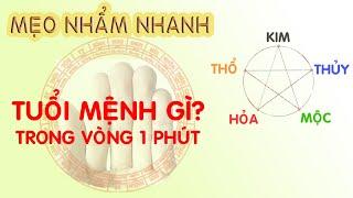 Mẹonhẩm nhanh tuổi mệnh gì trong vòng 1 phút: Kim, Mộc, Thủy, Hỏa, Thổ #phongthuytronglongbantay