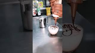 Cream coffee with chocolate and milk, prepared professionally with