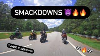 KAWASAKI ZX10R TAKES ON  SUZUKI GSXR1000R vs HAYABUSA vs DUCATI V4R vs ZX10R | SMACKDOWNS‼️‼️