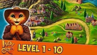 Инди кот 2: Игра три в ряд level 1 - 10  Indy Cat 2: Match 3  PlayFlock HD ️