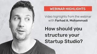 How should you structure your Startup Studio? - Farhad A. Mohammadi