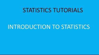 Tutorial 1: Intro to Statistics