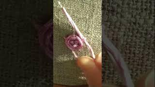 Spider Rose Simple Design Embroidery on burlap Embroidery for beginners #SHORT