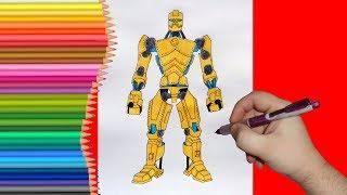 How to draw robot Gridlock, Real Steel, Как нарисовать робота Гридлок, Живая Сталь