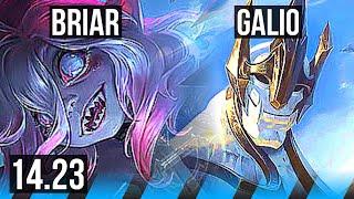 BRIAR vs GALIO (MID) | 6 solo kills | NA Master | 14.23