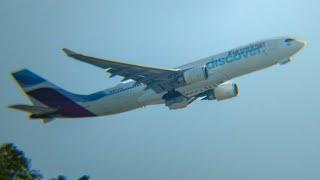 *DIVERSION!!!* Eurowings Discover Airbus A330-203 Takeoff from Minneapolis [D-AXGB]