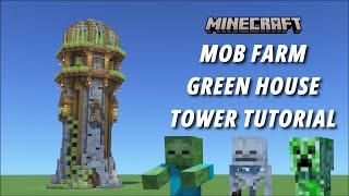 Minecraft Mob Farm Greenhouse Tower Tutorial [Aesthetic Farm] [1440p HD]