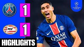 PSG vs PSV 1-1 EXTENDED HIGHLIGHTS | Hakimi Goal | UCL 2024/25