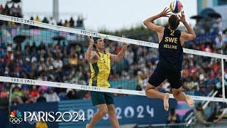 Sweden men's beach volleyball powers past Australia to open play | Paris Olympics | NBC Sports