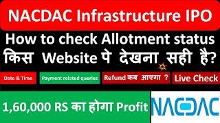 NACDAC Infrastructure ipo allotment status | NACDAC Infra ipo | अगर मिला तो होगा 1,60,000 का Profit