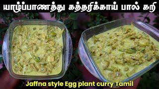 யாழ்ப்பாணத்து முறையில் சுவையான கத்தரிக்காய் பால் கறி | Jaffna style Egg plant curry Tamil