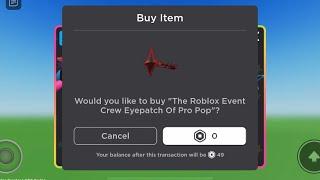 Sniping The Roblox Event Crew Eyepatch Of Pro Pop #151 (FREE UGC CODE)