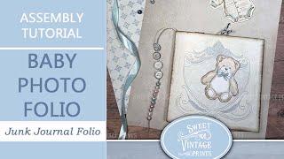 Baby Flip-Over Photo Folio | Tutorial | Junk Journal Printables from Sweet Vintage Prints