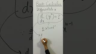  CLEAN BASIC CALCULUS Differentiate d/dx(y^2)=? #Shorts