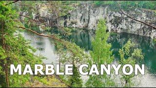 Marble Canyon 4K Ruskeala Mountain Park Nature Walking Tour ~  Karelia Russia