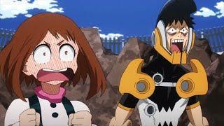 Izuku ask if Uraraka and Sero are real and told that Camie disguised as Uraraka (Dub)