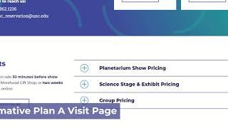 Morehead Planetarium & Science Center New Website 2020