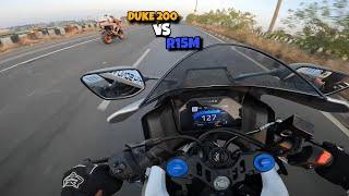 KTM Duke200  VS YAMAHA YZF R15M  | HYPER RIDE ON THIS TEO BEASTS #yamaha