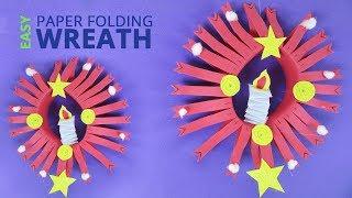 Paper Folding Wreath - DIY Christmas Crafts 9