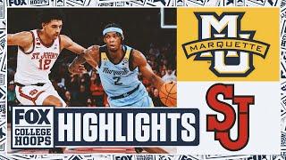 No. 11 Marquette Golden Eagles vs. No. 12 St. John's Red Storm Highlights | Fox College Hoops