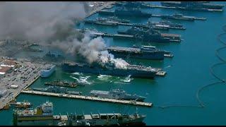 Naval Base San Diego fire: 21 injured after massive blaze follows explosion aboard ship I ABC7