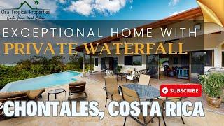 Exceptional Home With Private Waterfall For Sale in Costa Rica.