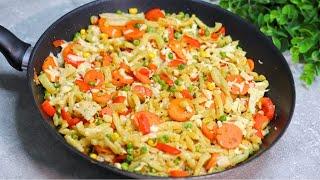 Delicious spaetzle butter vegetable pan in 10 minutes. Simple and very quick recipe