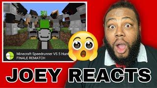 Joey Reacts to Dream Minecraft Speedrunner VS 5 Hunters FINALE REMATCH