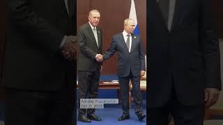 Putin and Erdogan shaking hands for talks as Ukraine dominates agenda on CICA summit sidelines