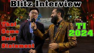 TI 2024: Blitz Interview Before First Game Of Finals.