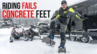 Snowmobile Riding Fails - Concrete Feet