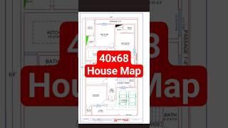 40x68 House Plan Design #ytshorts #floorplan #housedesign