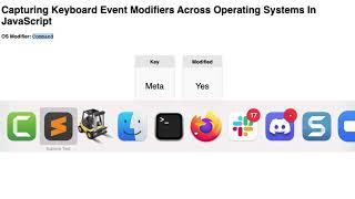 Capturing Keyboard Event Modifiers Across Operating Systems In JavaScript