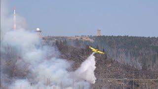 Löschflugzeuge im Einsatz beim Waldbrand am Brocken 2024