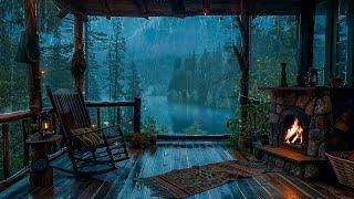 Sitting On The Porch On A Stormy Day: Heavy Rain and Fireplace Sounds To Sleep, Relax, Rest, Study