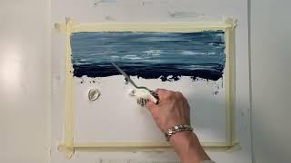 Easy palette knife painting  Relaxing seascape using nacre  Cornwall Scene 