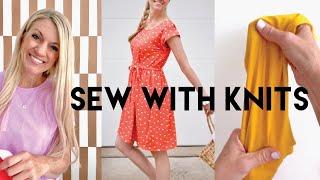 Sew with KNITS + STRETCH fabrics, on a STANDARD SEWING MACHINE - All my Tips + Tricks!