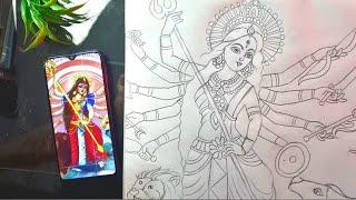 Maa Durga Dasa Bhuja Avatar Drawing | Devi Durga Oil Pastel Drawing Part 1