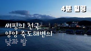 [써핑] 써핑천국 여름 죽도의 낮과 밤_4K_드론