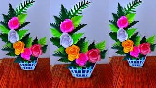 beautiful flower bouquet making with paper / diy flower bouquet